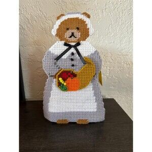 Thanksgiving Women Pilgrim Bear Boutique Tissue Box Cover
